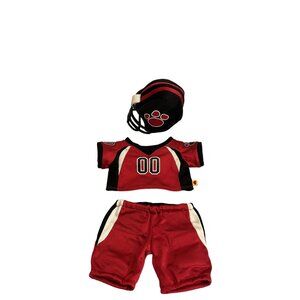 Build-A-Bear Football Outfit 2013 - Red/Black/White Jersey Shorts & Helmet Set